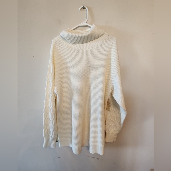 St Johns Bay Active Womens Tunic Sweater Dress Cowl Neck size xxl ivory - Picture 1 of 5